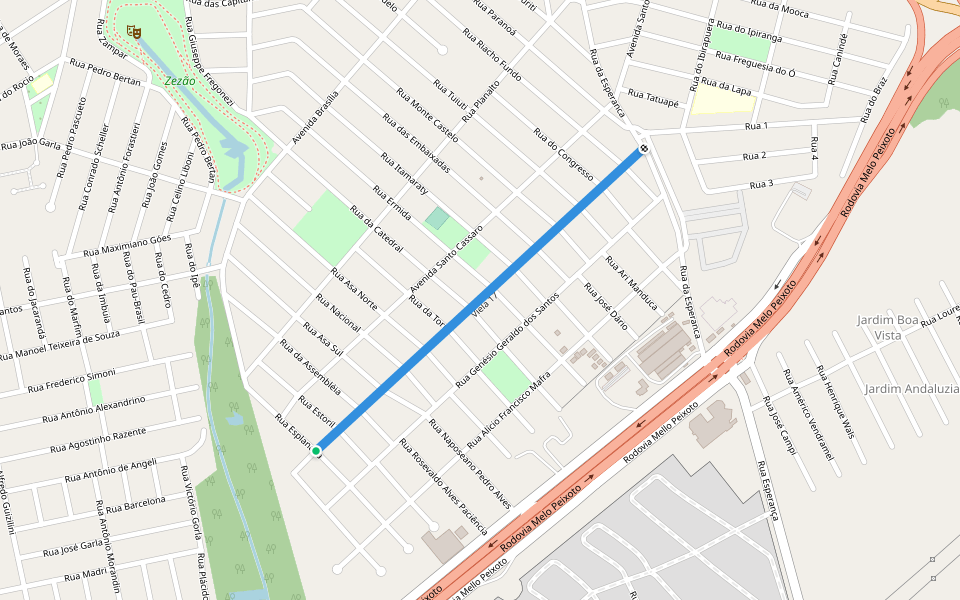 Viela 17 walking route map in Cambé