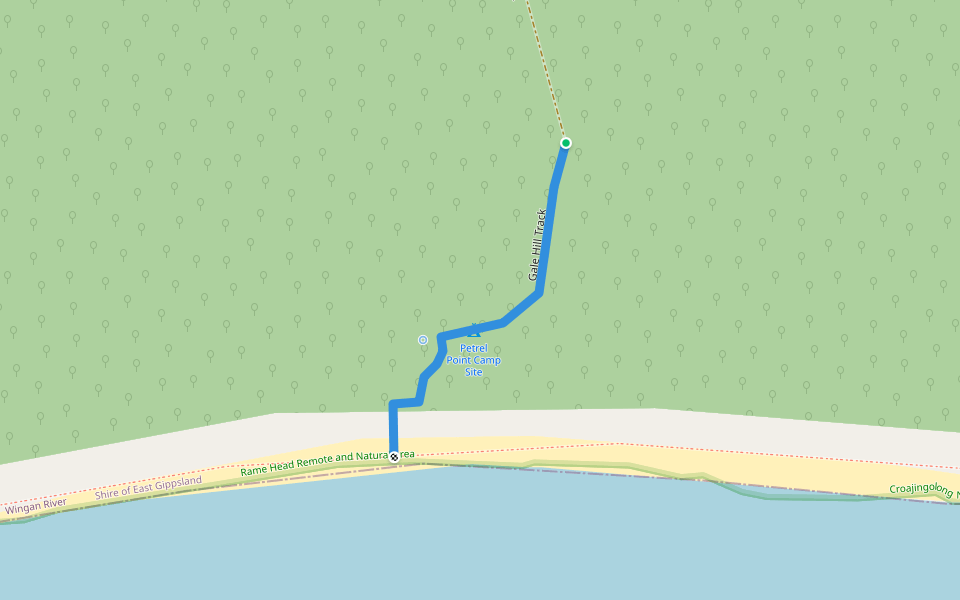 Gale Hill Track walking route map in Wingan River