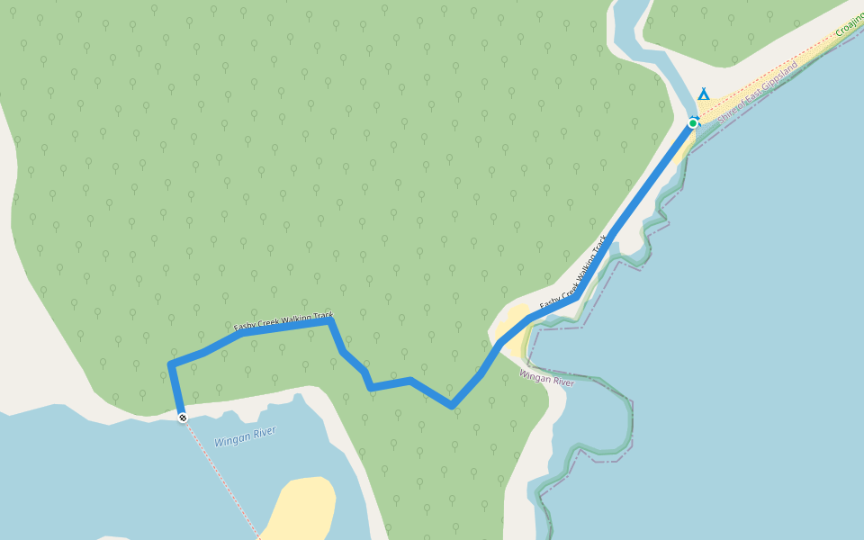 Easby Creek Walking Track walking route map in Wingan River