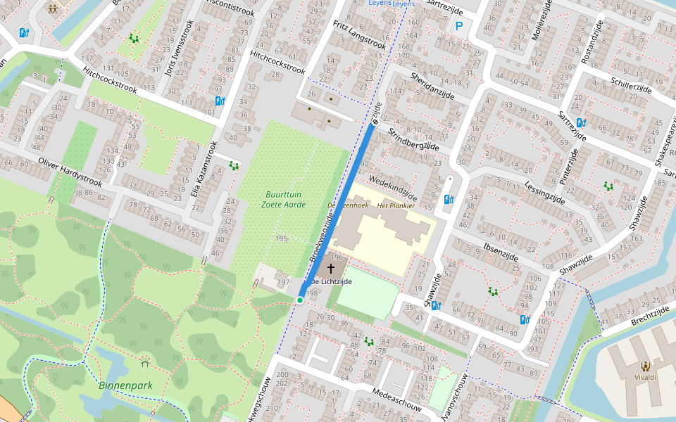 Broekwegzijde walking route map in Zoetermeer