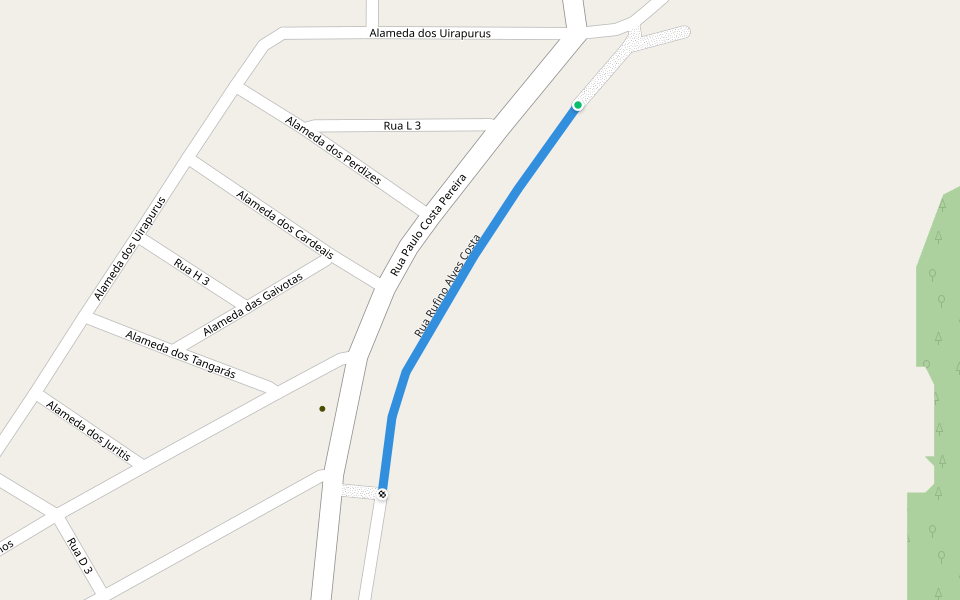 Rua Rufino Alves Costa walking route map in Lavras