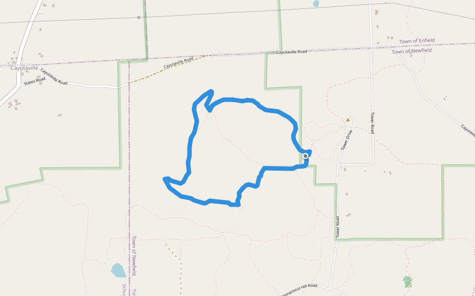Red Marker Trail walking route map in Alpine