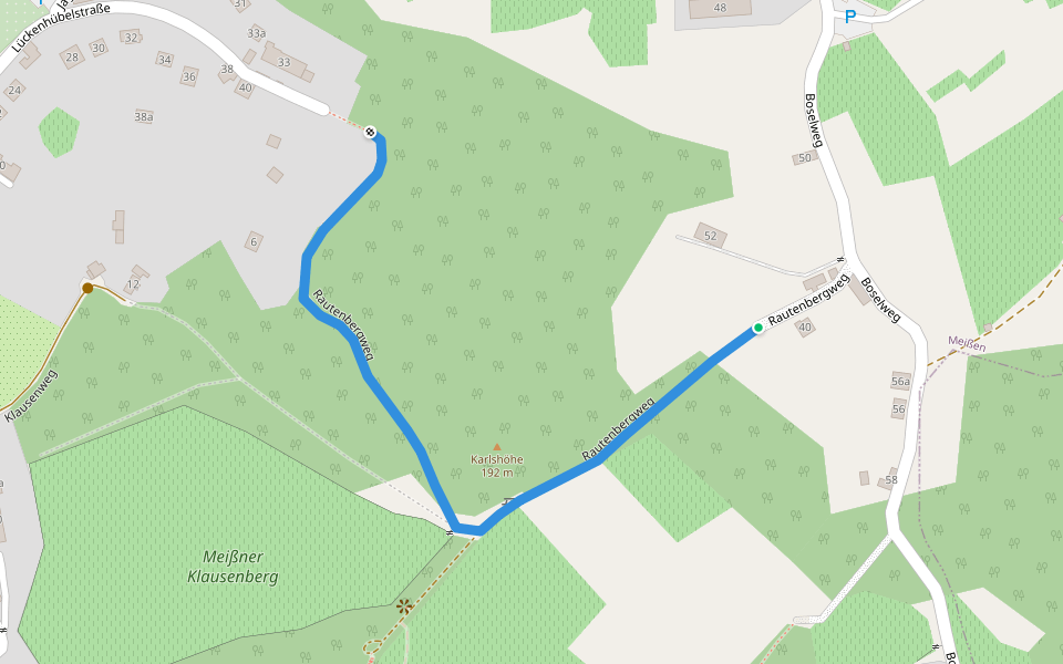 Rautenbergweg walking route map in Meißen