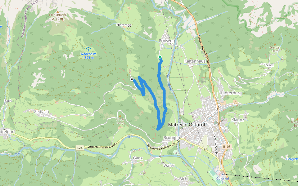 Thiemeweg walking route map in Prossegg