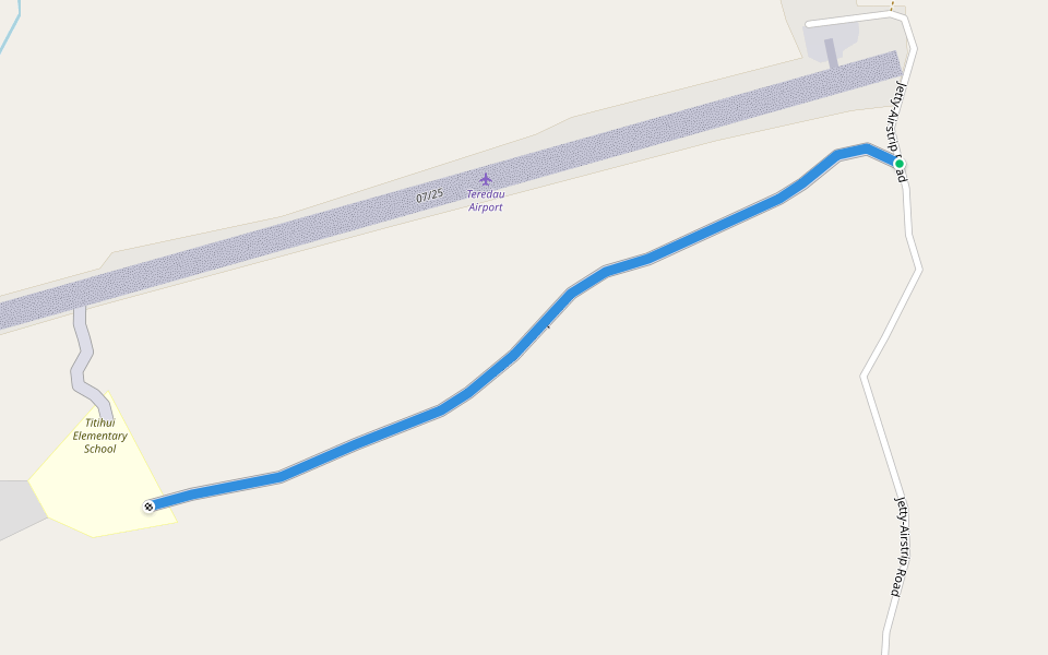 Titihui-Airstrip Track walking route map in Tetehui