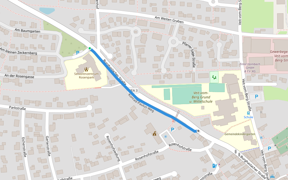 Konrad-Paulus-Weg walking route map in Uehlfeld
