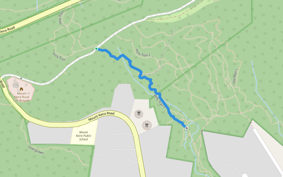 Holy Trail 1 walking route map in Mount Keira