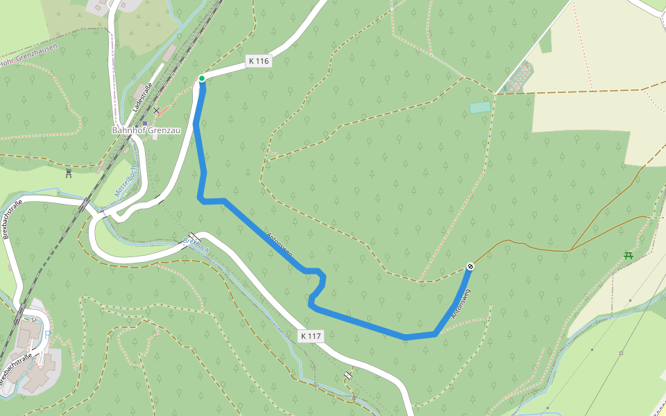 Antonsweg walking route map in Kammerforst