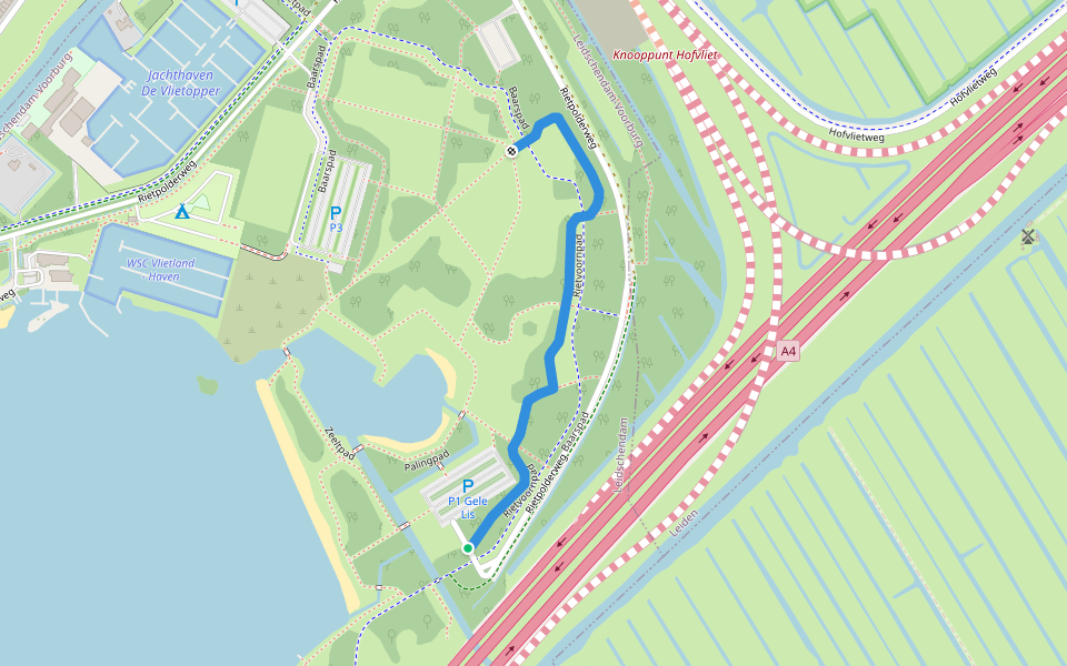 Rietvoornpad walking route map in Leidschendam