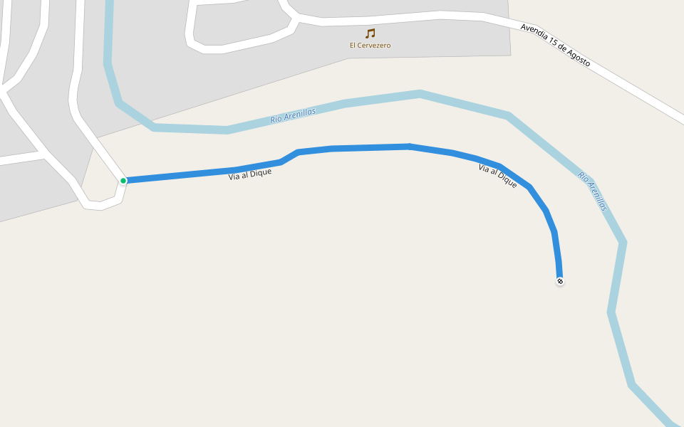 Via al Dique walking route map in Machala