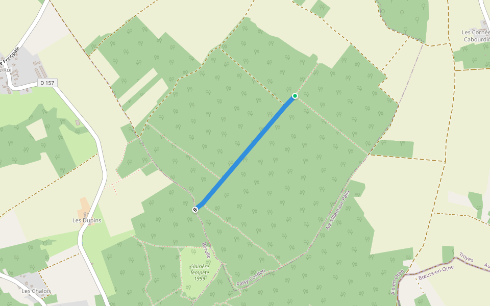 Chemin de Fatou walking route map in Paisy-Cosdon
