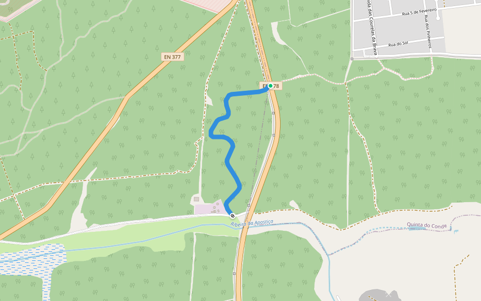 Antiga Nacional walking route map in Quinta do Conde