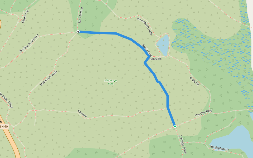 Pakihi Path walking route map in Parapara