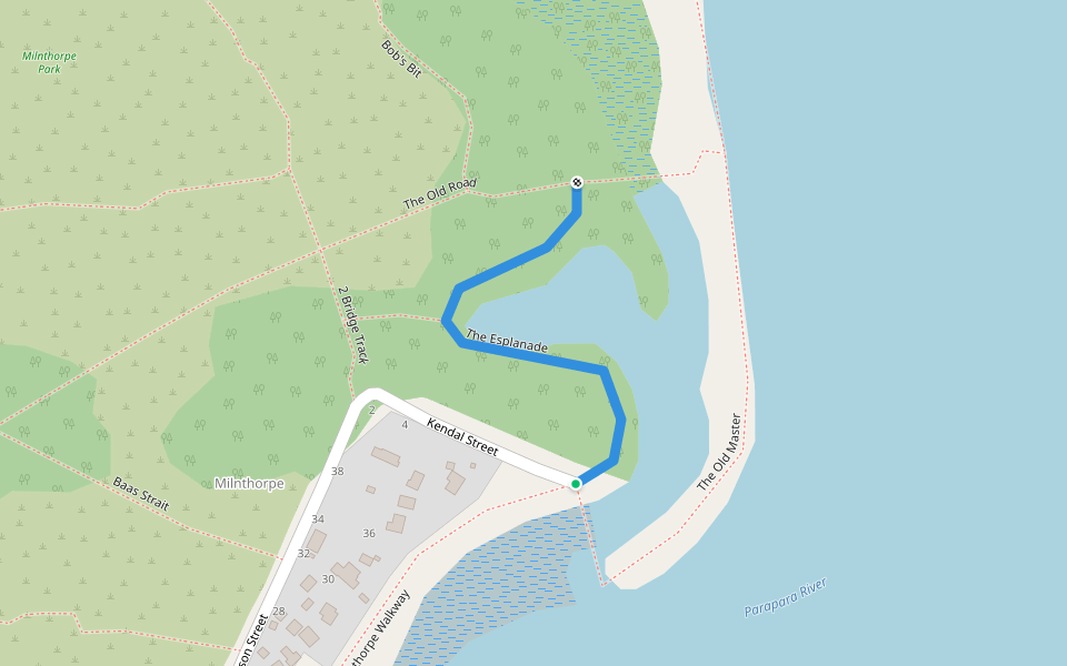 The Esplanade walking route map in Parapara