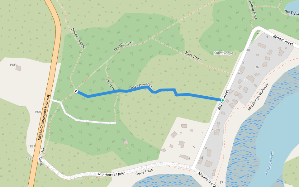Baas Deviation walking route map in Parapara