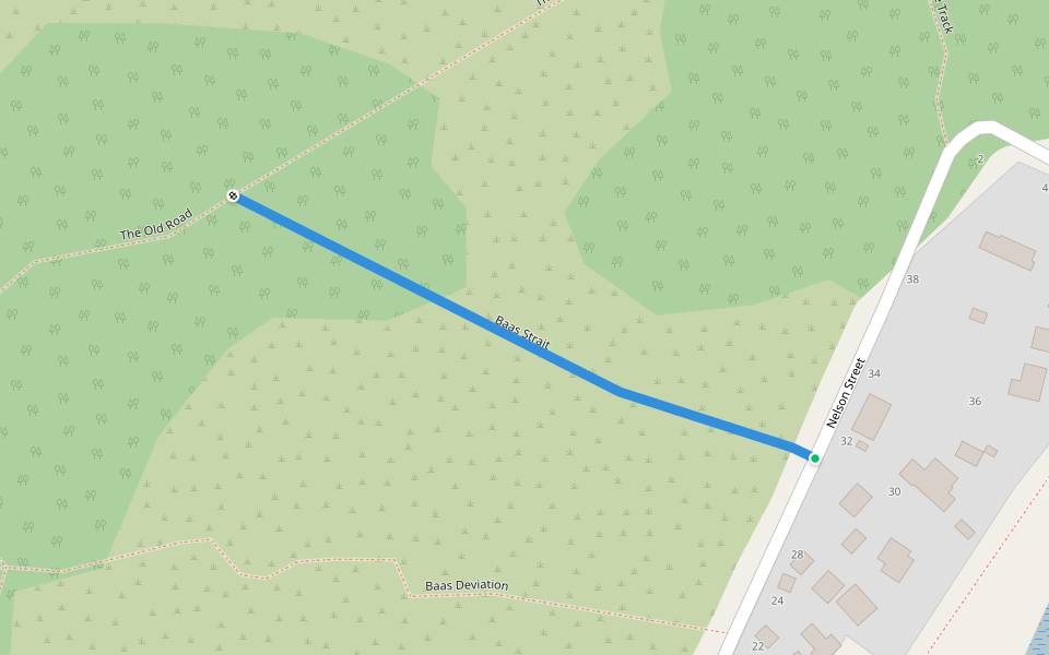 Baas Strait walking route map in Parapara