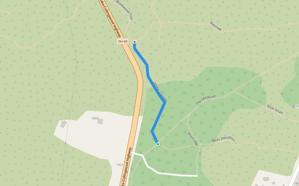 Jimmy's Jungle walking route map in Parapara