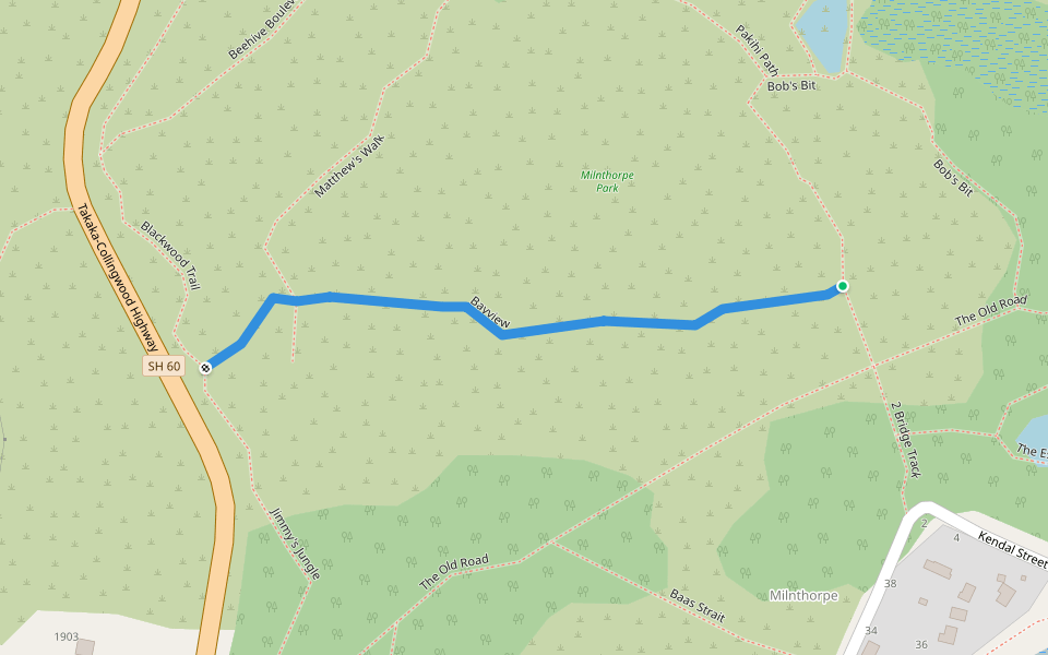 Bayview walking route map in Parapara