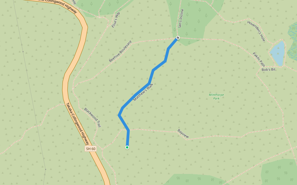 Matthew's Walk walking route map in Parapara