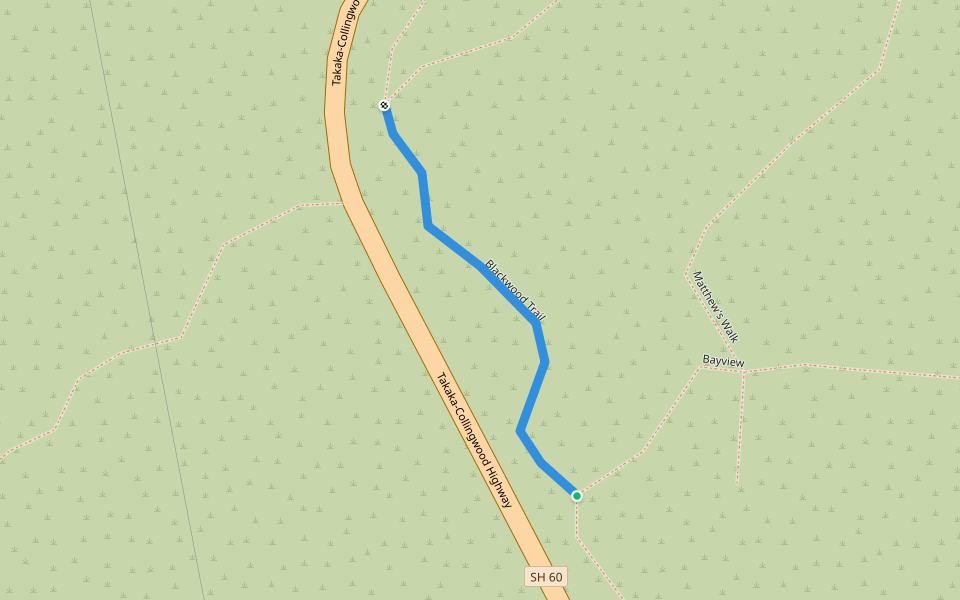 Blackwood Trail walking route map in Parapara