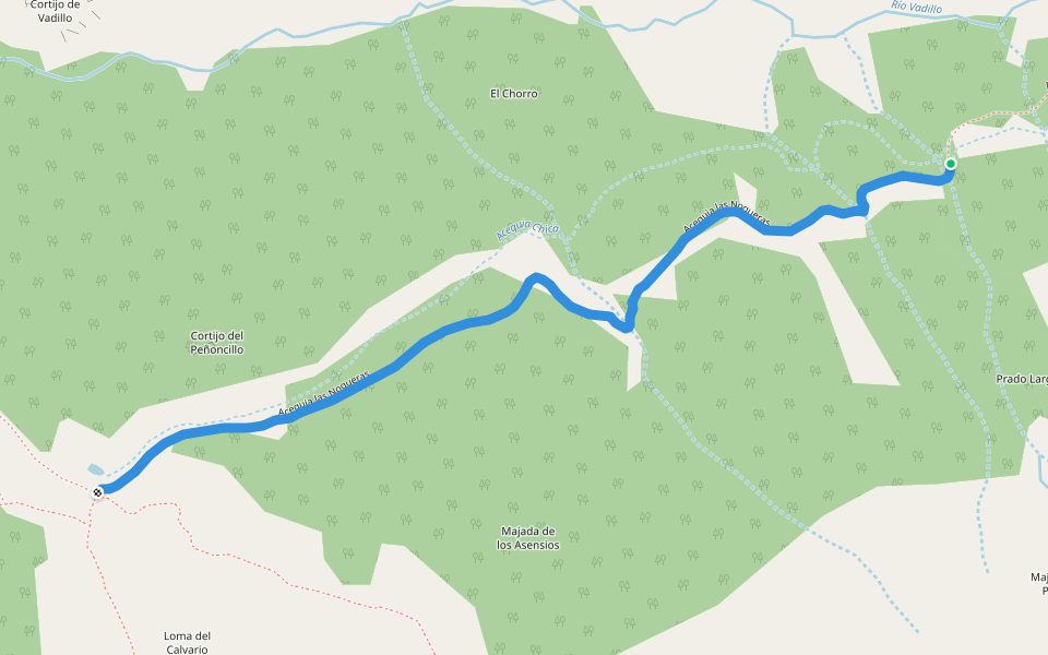 Acequia las Nogueras walking route map in Güejar Sierra