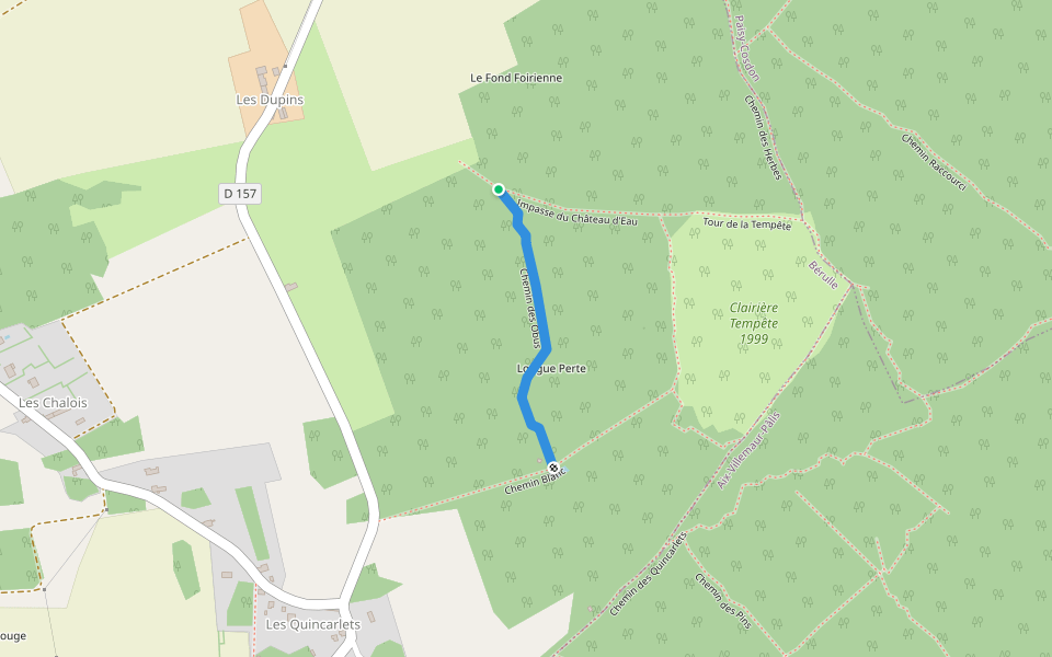 Chemin des Obus walking route map in Bérulle