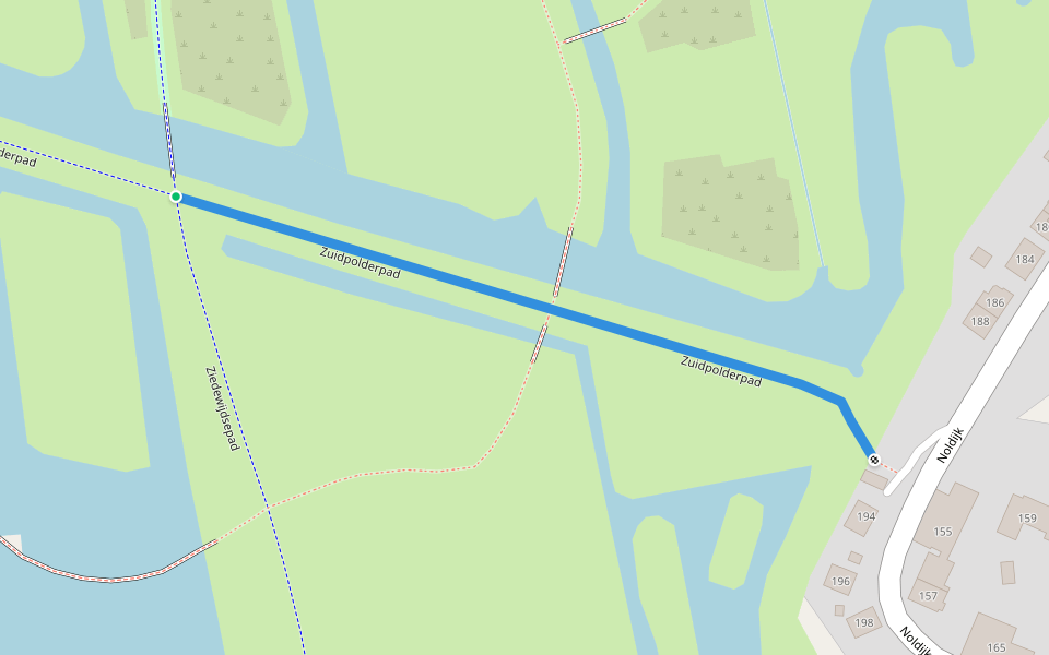 Zuidpolderpad walking route map in Barendrecht