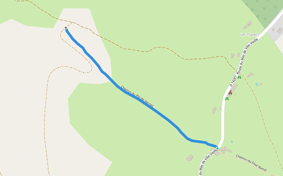 Chemin du Plo de Vernet walking route map in Sorbs