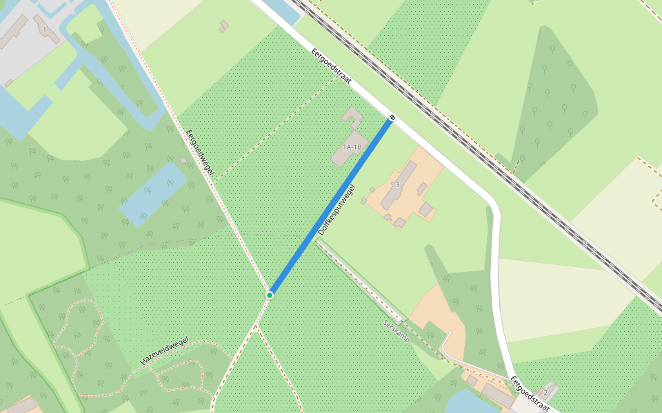 Dolfkesputwegel walking route map in Wichelen