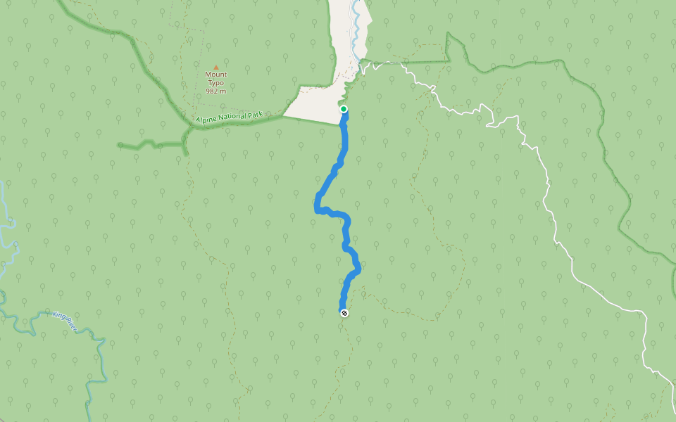 Bennies Walking Track walking route map in Wabonga