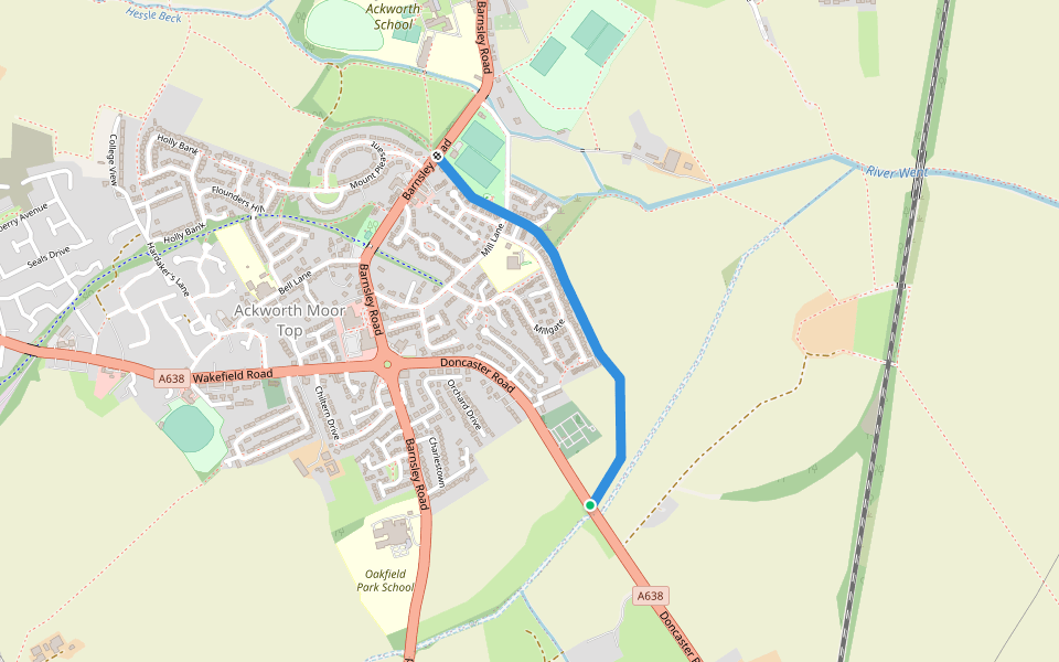 Carr Bridge Playing Fields Hiking Trail Ackworth, England Pacer