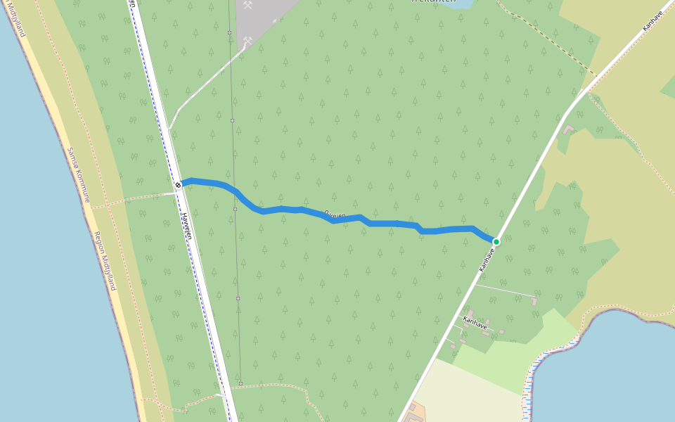 0-vejen walking route map in Samsø