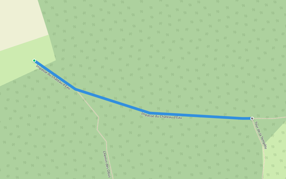 Impasse du Château d'Eau walking route map in Bérulle