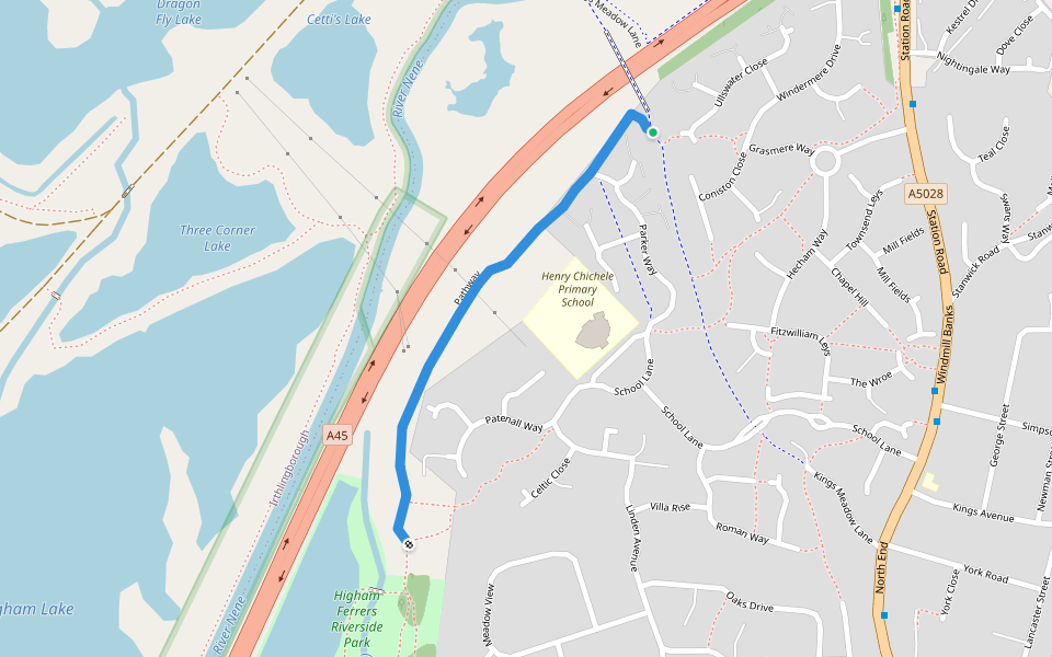 Pathway Walking And Running Trail Higham Ferrers, England Pacer