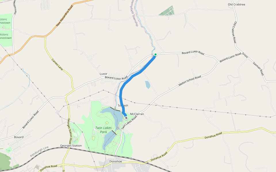 Little Crabtree Creek Trail walking route map in Greensburg