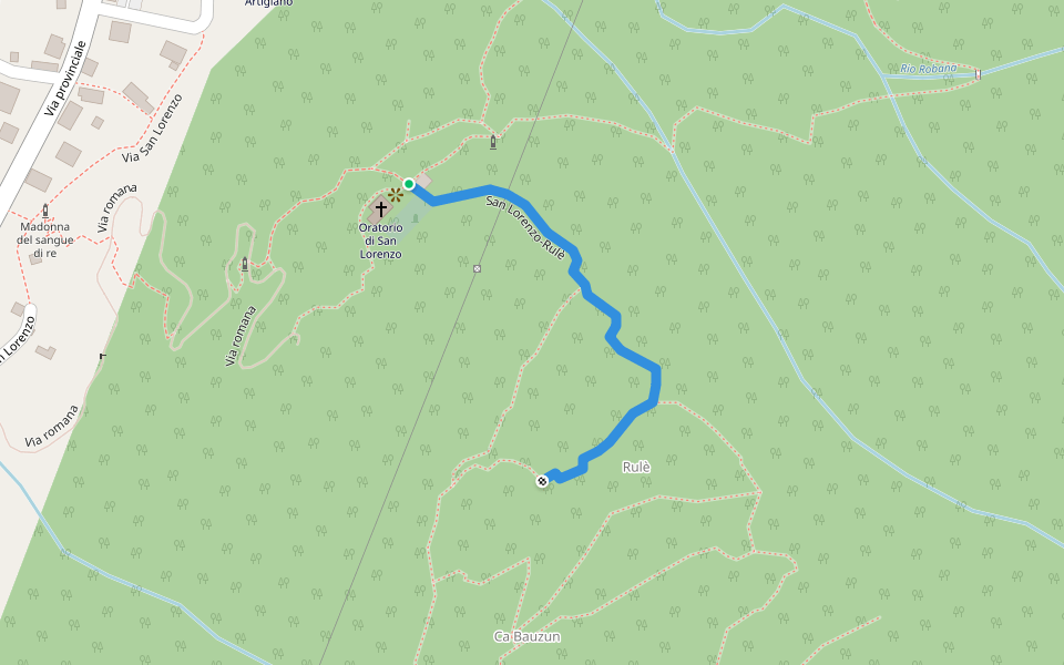 San Lorenzo-Rulè walking route map in Cosa