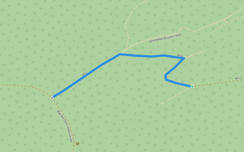 W12 walking route map in Bad Wiessee