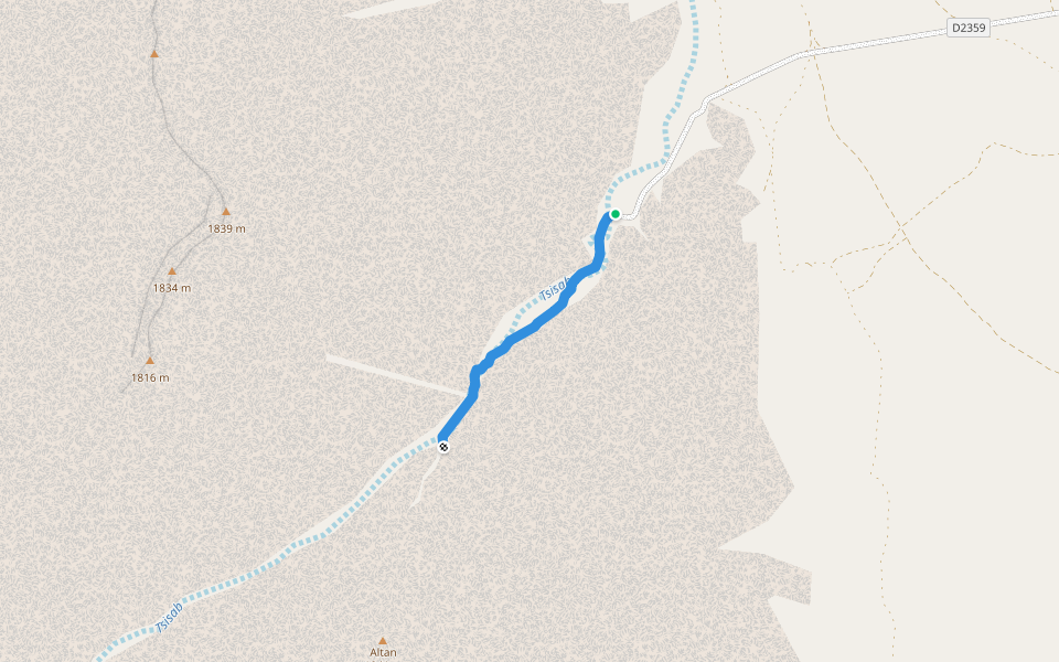 White Lady Trail (guide compulsory) walking route map in Arixa Ams