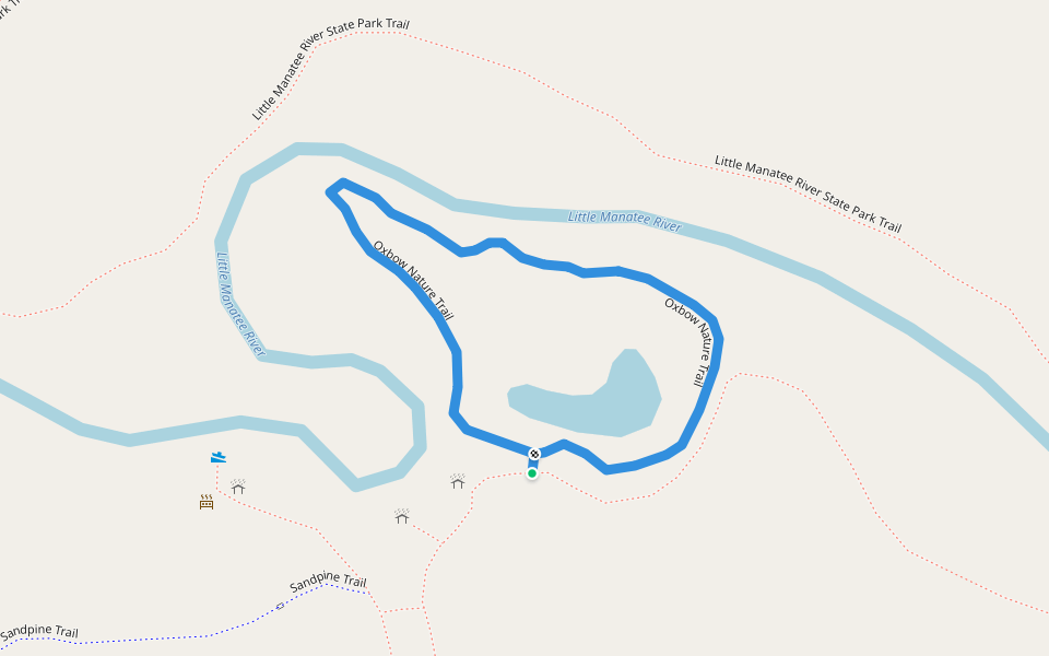 Oxbow Nature Trail walking route map in Sun City Center