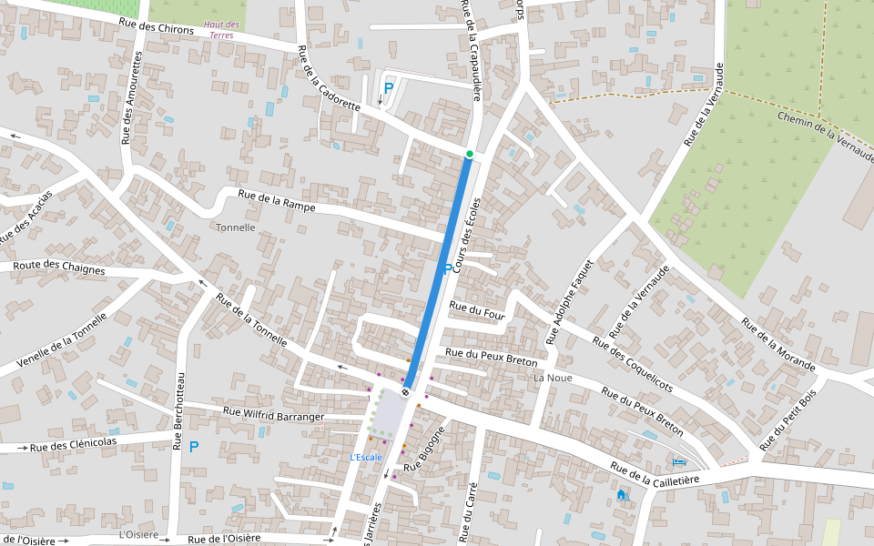 Cours des Écoles walking route map in Sainte-Marie-de-Ré