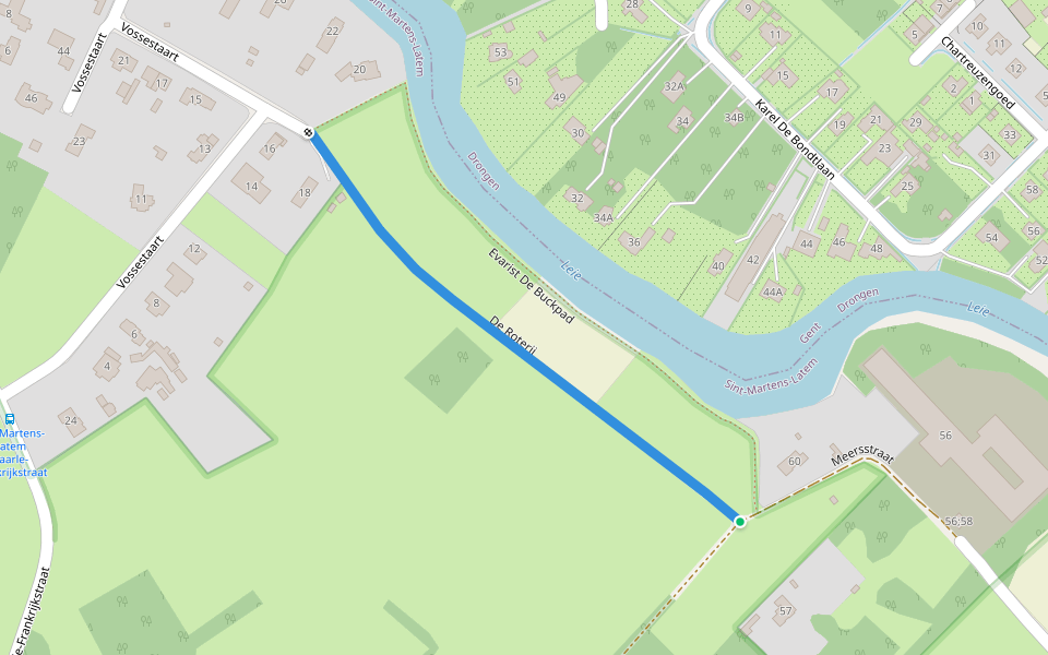 De Roterij walking route map in Sint-Martens-Latem