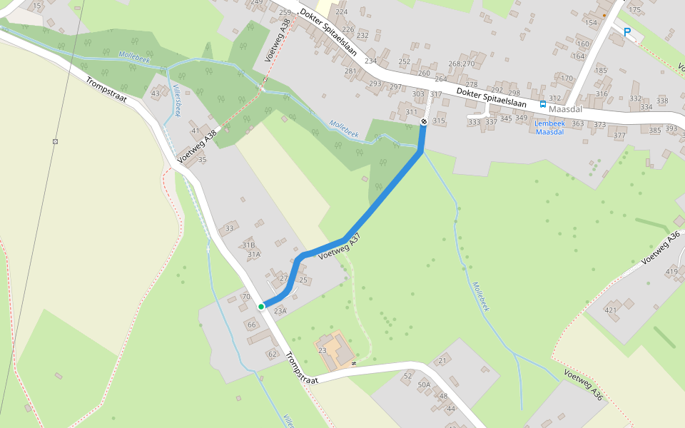 Voetweg A37 walking route map in Halle