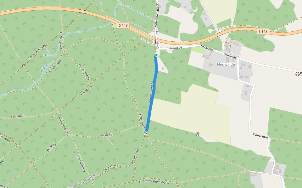 Dreiecker Weg walking route map in Leutersdorf