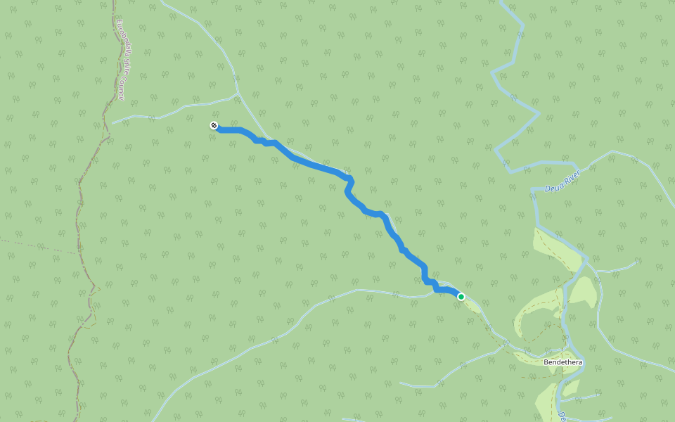 Bendethra Cave Walking Track walking route map in Deua