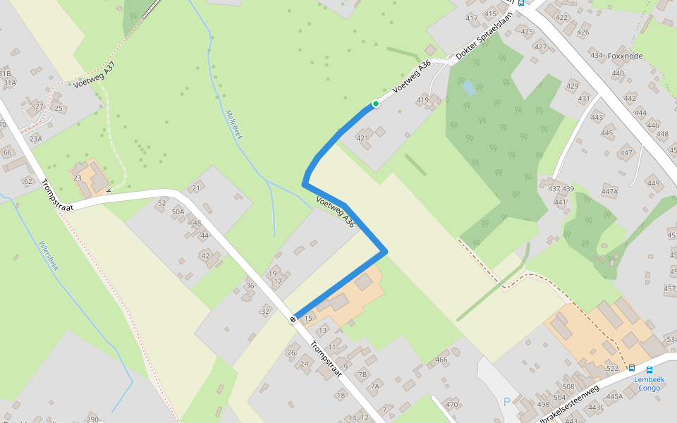 Voetweg A36 walking route map in Halle