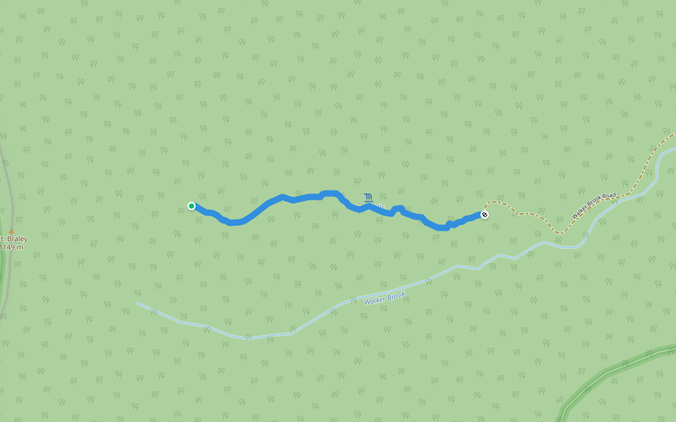 B18 Crash Site Trail walking route map in Woodstock