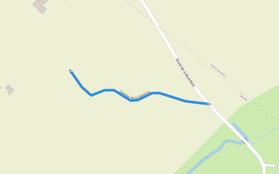 Chemin de la Varenne walking route map in Senillé-Saint-Sauveur