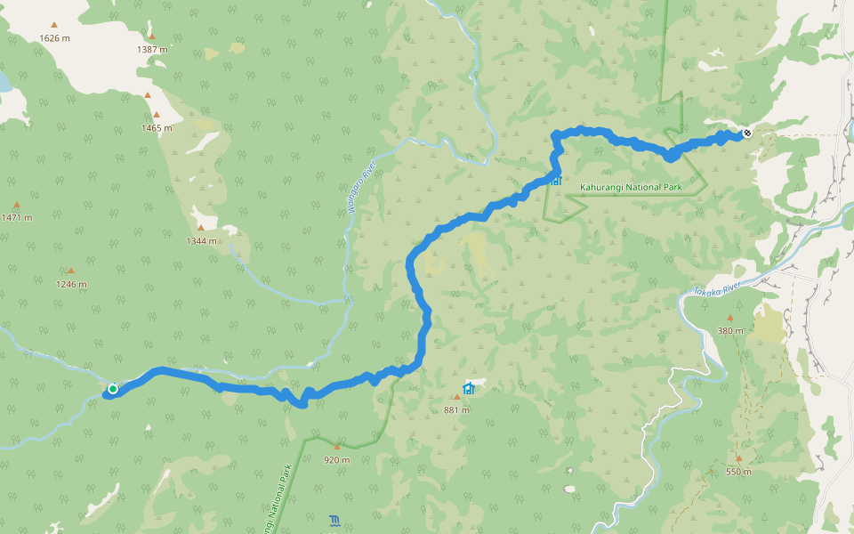 Kill Devil Track walking route map in Upper Tākaka