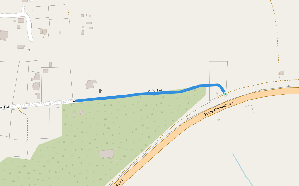 Rue Parfait walking route map in Port-au-Prince