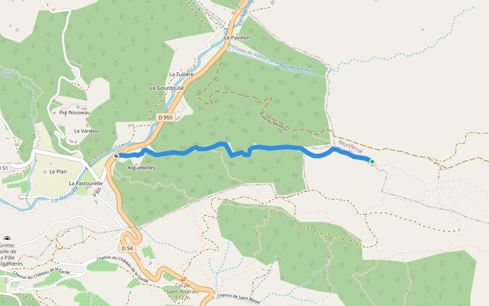 Fracture walking route map in Châteaudouble